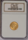1853 Gold Liberty Head $2.5 NGC MS62