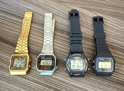 Working Casio 593 F-91W, Casio 3437 A500W, Casio 3432 W-93H, Casio 3298 A168 LOT