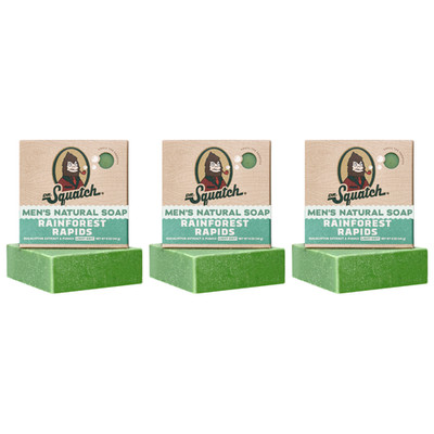 Dr. Squatch Men's Soap Rainforest Rapids 5 oz 3-Bar Pack