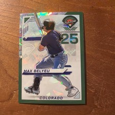 2025 Panini Prospect Edition Max Belyeu Green Cracked Ice Prizm /149