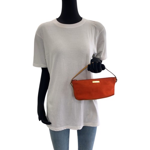 GUCCI 039 1103 Handbag accessory pouch Orange Beige GoldHardware Suede GG - Picture 7 of 10