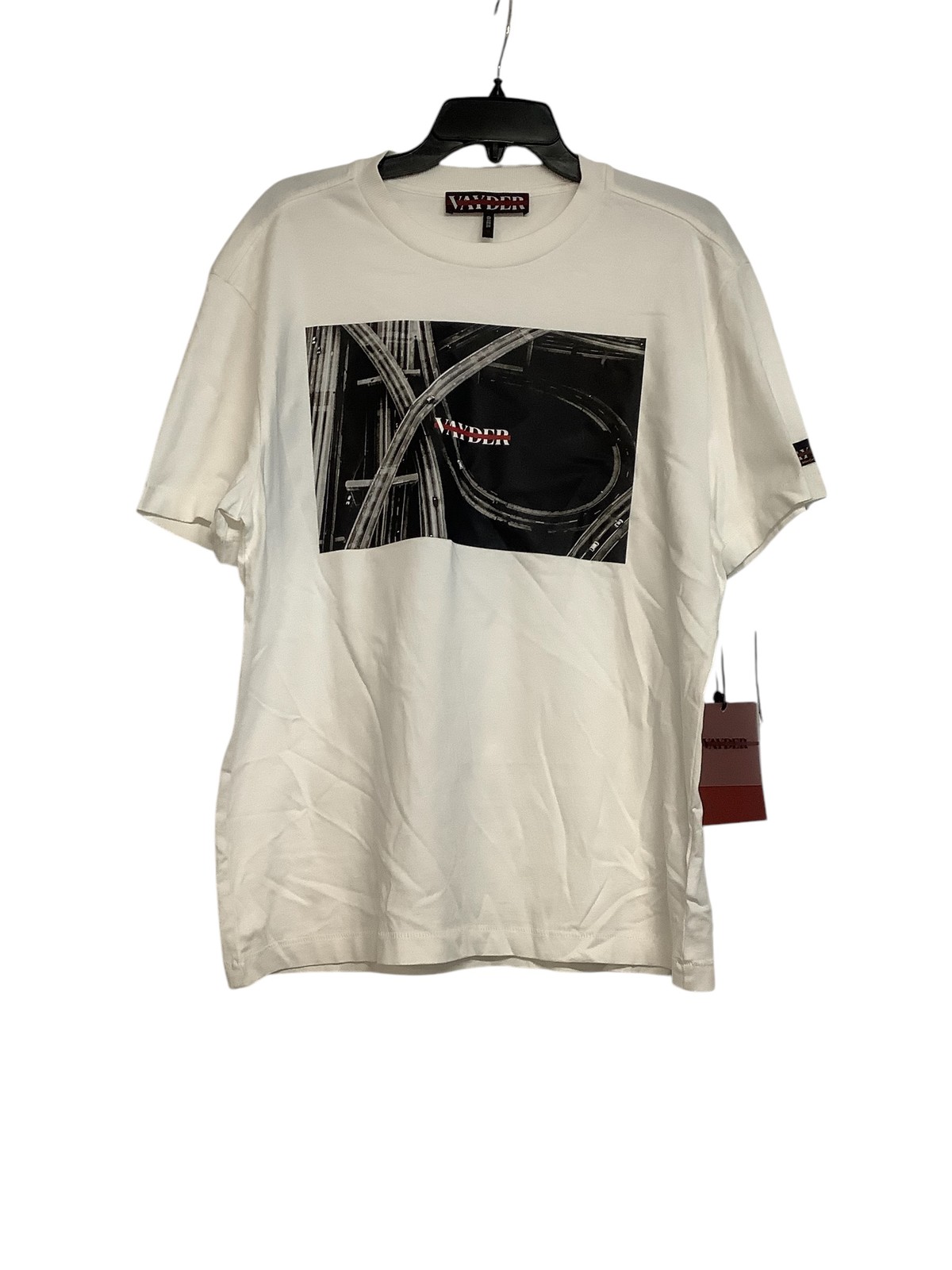 Мужская хлопковая футболка с круглым вырезом и графическим рисунком Vayder, маленькая белая
