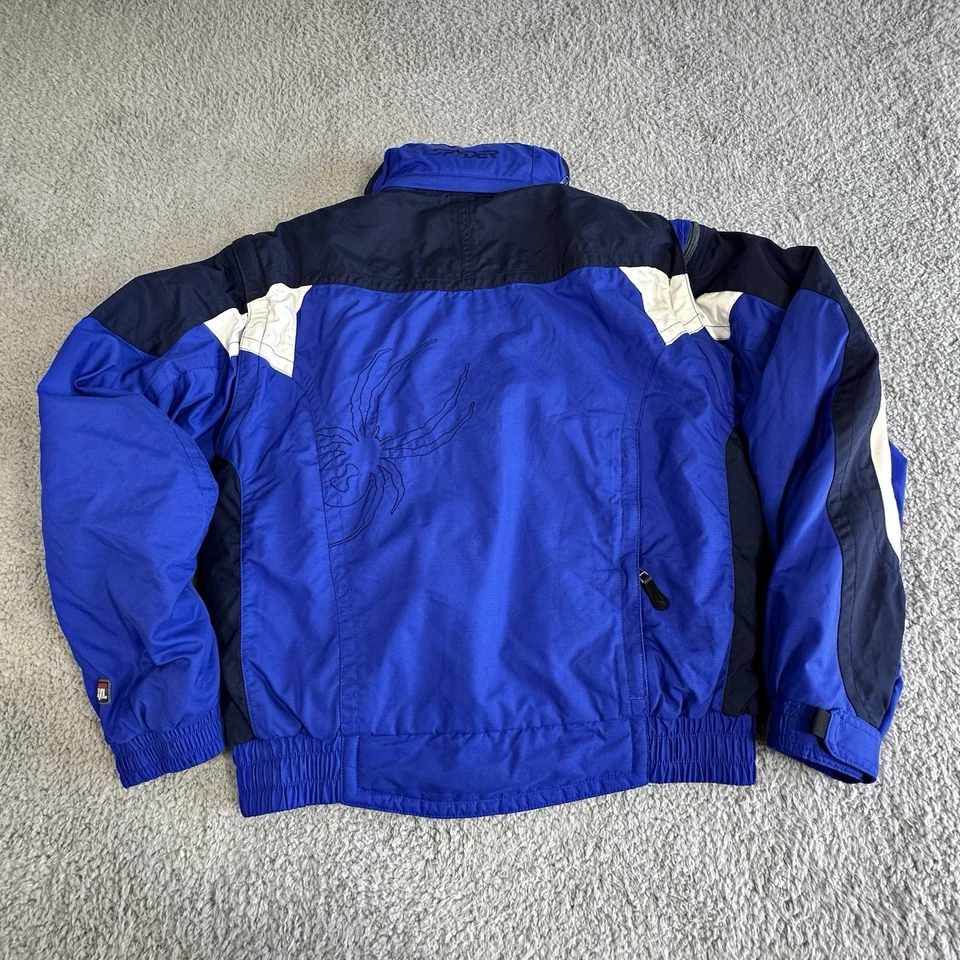 Chaqueta Spyder De Colección Para Hombres Pequeña Azul Esquí Con Capucha Aislante Mangas Extraíbles Foto 2 de 4