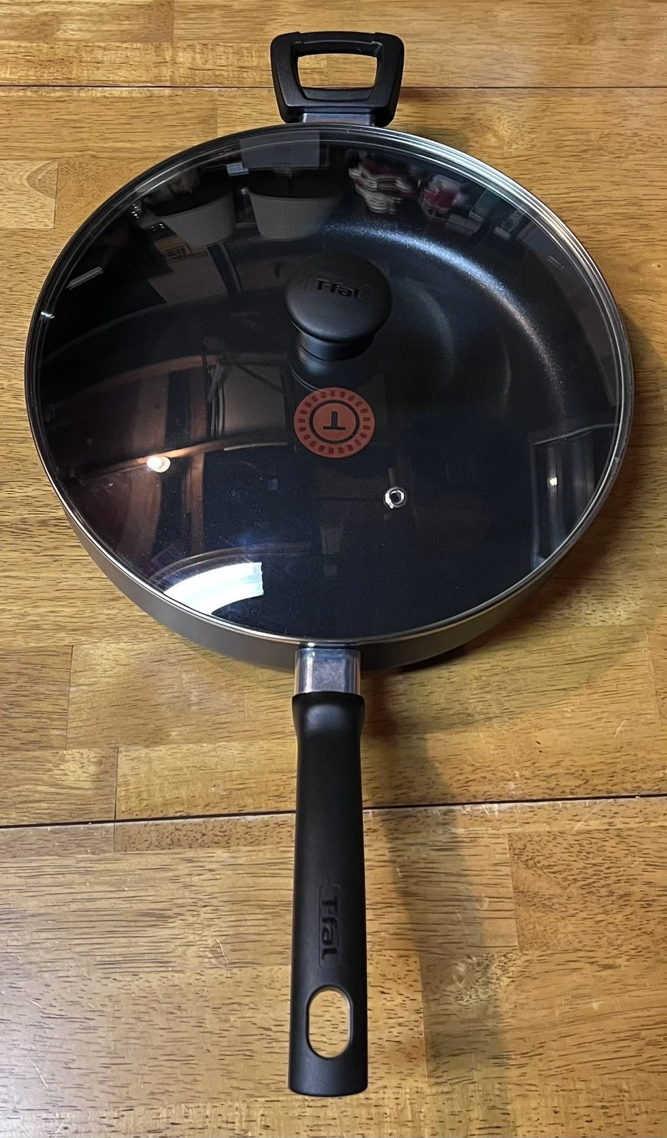 Tfal Fry Pan Non Stick Coating Jumbo Cooker Saute Pan Glass Lid frying t-fal