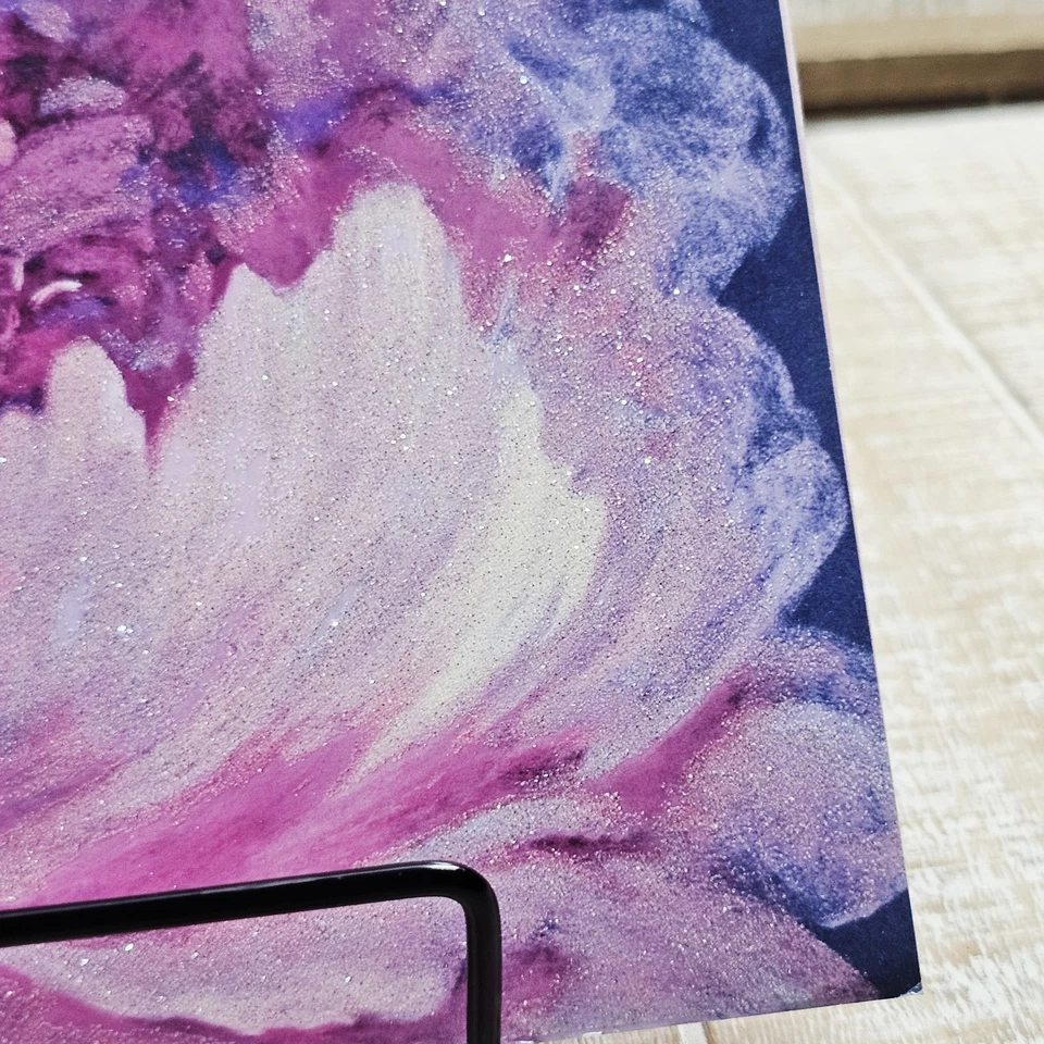 Leanin Tree Birthday Greeting Card Blue Pink Floral Glitter Pretty - Image 3 of 4