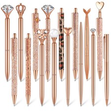 Colarr 16 Pcs Crystal Diamond Glitter Pen Cute Ballpoint Sparkle Rose Gold