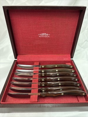 Vintage CUTCO No.59 Smooth Steak Knives Set Of 7 In Box #2147079