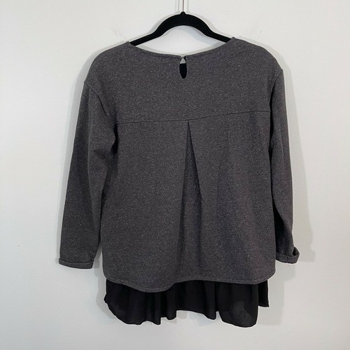 Zara Girl's Dark Grey Hidden Sparkle Dual Layer Sweater Size S - Picture 8 of 8