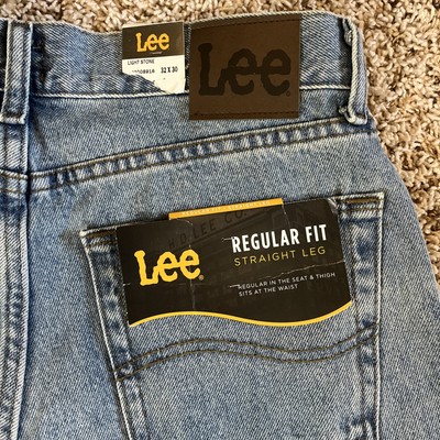 Lee Blue Jeans Regular Fit Straight Light Stone Mens 32x30 NWT