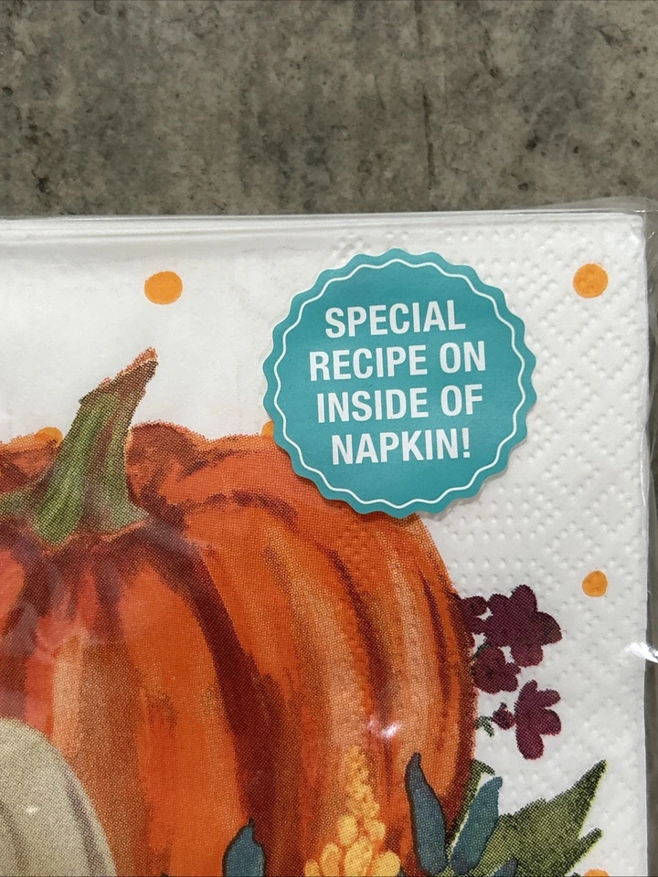 Servilletas de cena de papel The Pioneer Woman otoño acción de gracias punto calabaza 20ct 3 capas Foto 2 de 4