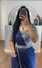 Ready-to-Wear Designer Saree for Adults Bollywood Party and Indian Pakistani Wed