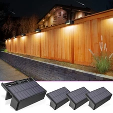 Solar Deck Lights ,7 Colors&Warm White Outdoor 4-Pack Waterproof Led Color Gl...