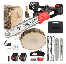 Mini Chainsaw 6-Inch Battery Powered - Cordless Electric Handheld Chainsaw With