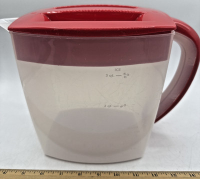 Mr. Coffee Ice Tea Maker 3 Qt Replacement Pitcher With Red Lid For TM75