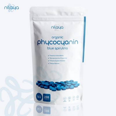 Blue Spirulina Tabletten 50g, Kräuterkapseln, Pflanzenextrakt, Kapselform