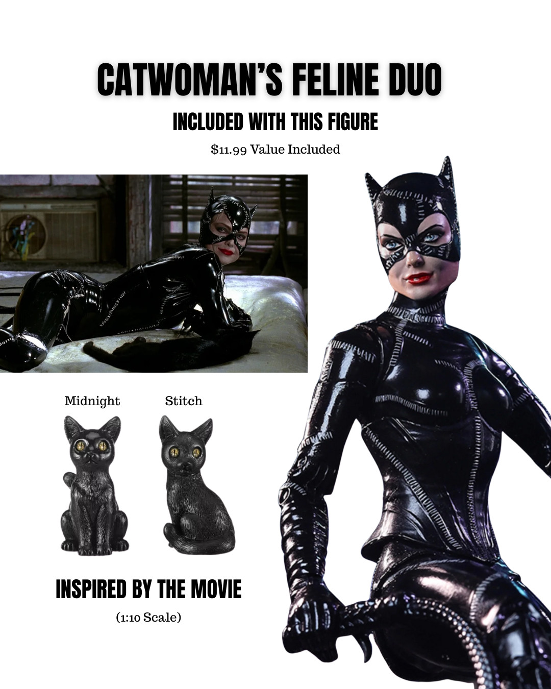McFarlane DC Batman Returns Deluxe Theatrical Exclusive Catwoman 7” Movie BUNDLE