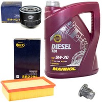 MotoröL Filter Set 5W30 5 Liter + ÖLablassschraube FüR Renault Clio III Dci 1.5