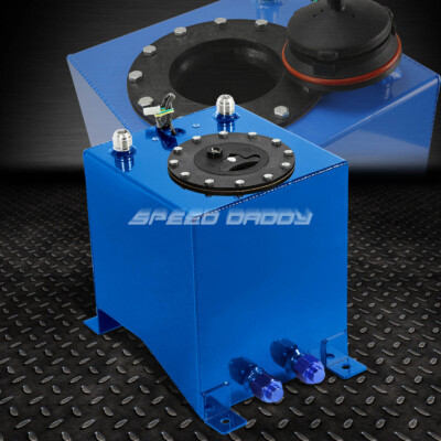 2.5 GALLON BLUE COATED ALUMINUM RACING/DRIFTING FUEL CELL GAS TANK+LEVEL SENDER