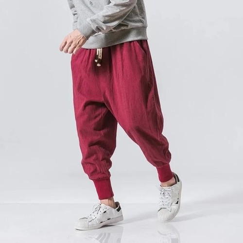 Mens Sports Pants Casual Stretch Drawstring Pants Small Leg Jogging Pants - Picture 12 of 15