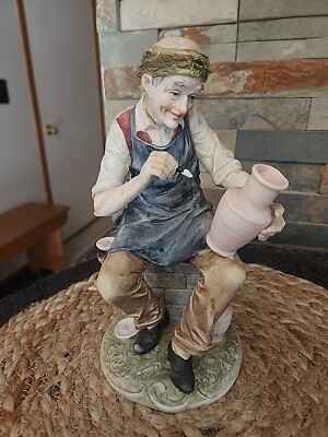 CAPODIMONTE Original Vintage Signed Pottery Maker 1045 Porcelain Figurine Statue