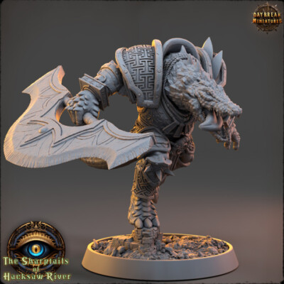Crocodile Man Warrior Layton Crane - Daybreak Miniatures - Beastmen