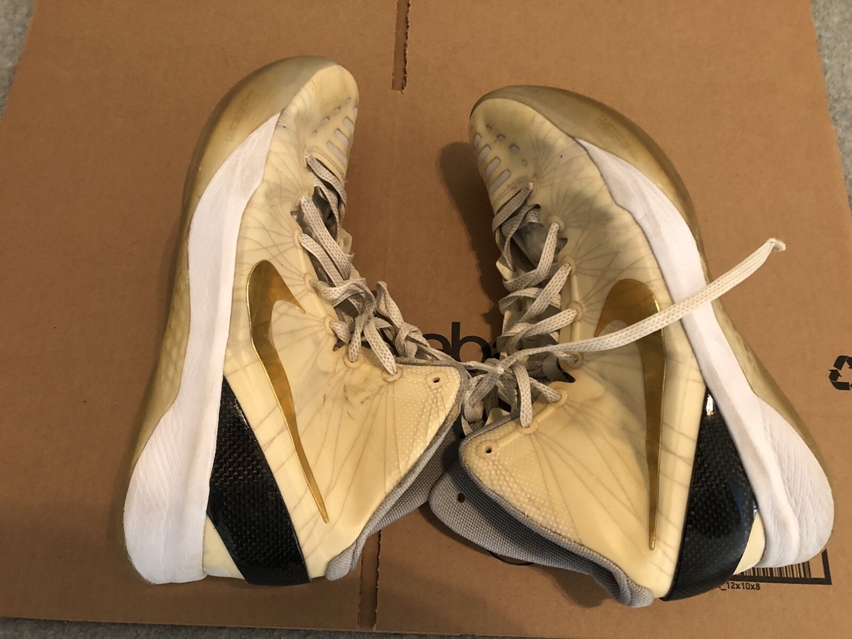 Nike Hyperdunk 2011 Elite Home Shoes White Gold Black Mens