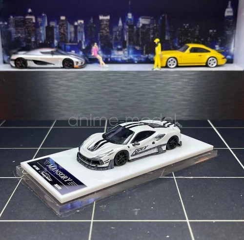 Aurora 1:64 White F8xx Tributo Mansory Sports Diecast Metal Car Gift - Picture 4 of 6