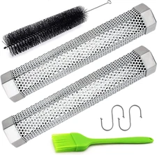 2Pcs Smoker Tube 12In Pellet Smoker Tube Stainless Steel Smoke Tube for Hot or C