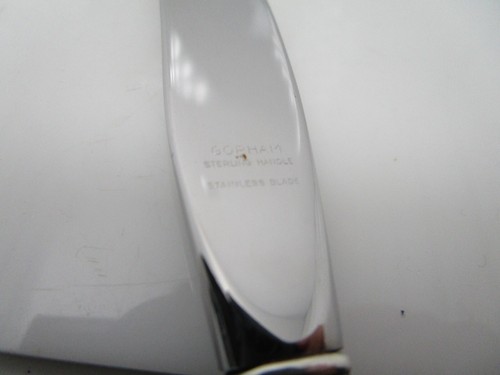 Cuchillo de mantequilla de plata esterlina Gorham CAMELLIA mango hueco hoja de acero inoxidable - Imagen 5 de 5