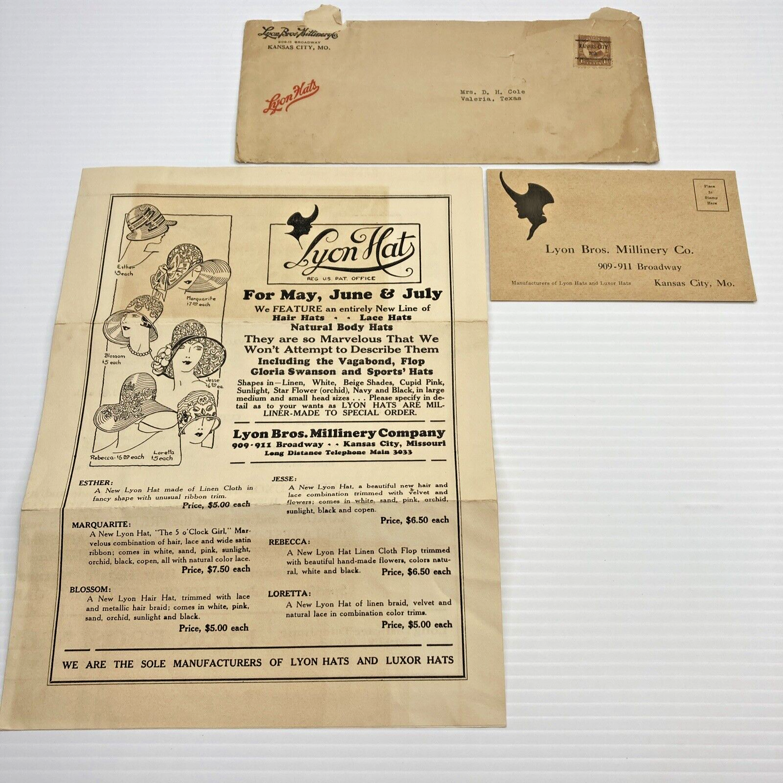 Lyon Bros Millinery Company Luxor Hats Lyon Hats 1920s Fashion Advertising