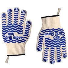 2 PCS Heat Resistant Oven Gloves - BBQ Gloves Grill Heat Resistant Cooking Gl...