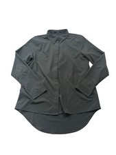 Quince Women’s Small Collared Button Down Long Sleeve Blouse Top Stretch Gray