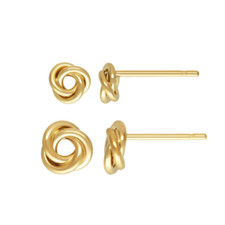 14K Gold Filled Love Knot Post Earring with Backs 5mm 6mm Jewelry Findings