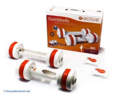 Wii - Controller Aufsatz: Hanteln / Dumbbells #weiß-rot EA Active mit OVP