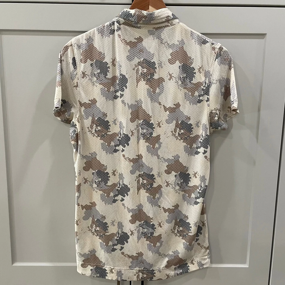 Polo deportivo diario para mujer mediano camuflaje tachonado perla a presión camisa de golf camiseta deportiva Foto 4 de 4