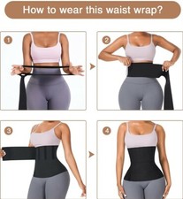 Waist Trainer Snatch Up Bandage Wrap with Loop, Waist Trimmer Sweat Belt Women