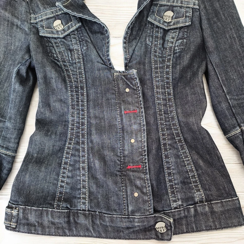 Vintage Miss Sixty Y2K Blazer Denim Fitted Jean Retro Jacket Womens Small MINT - Image 4 of 4