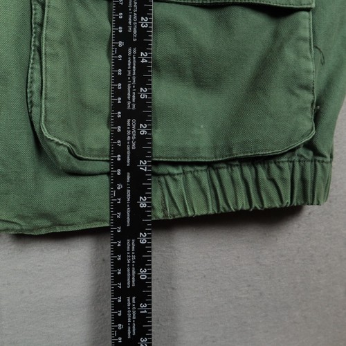 Chaps Ralph Lauren Green Bomber Jacket Men's Large Full Zip Leather Collar Patch - Picture 13 of 17