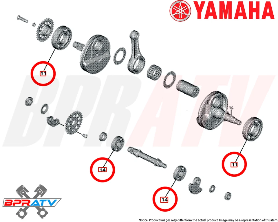 15+ Yamaha YZ250FX YZ 250FX SKF NTN conjunto de rolamentos principais de manivela kit de rolamento balanceador - Imagem 2 de 4