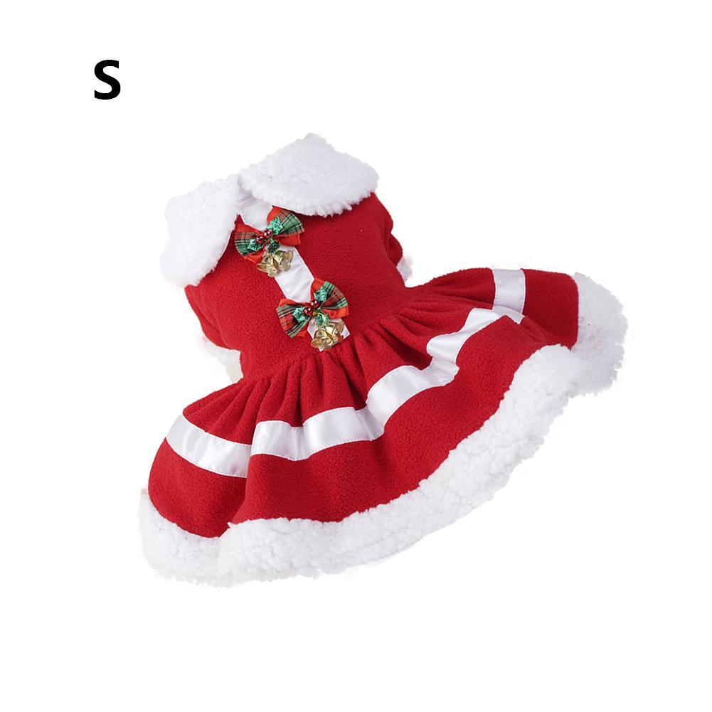 Christmas Dog Dress Cute Cats Dog Red Dress for Small Medium Dogs (S