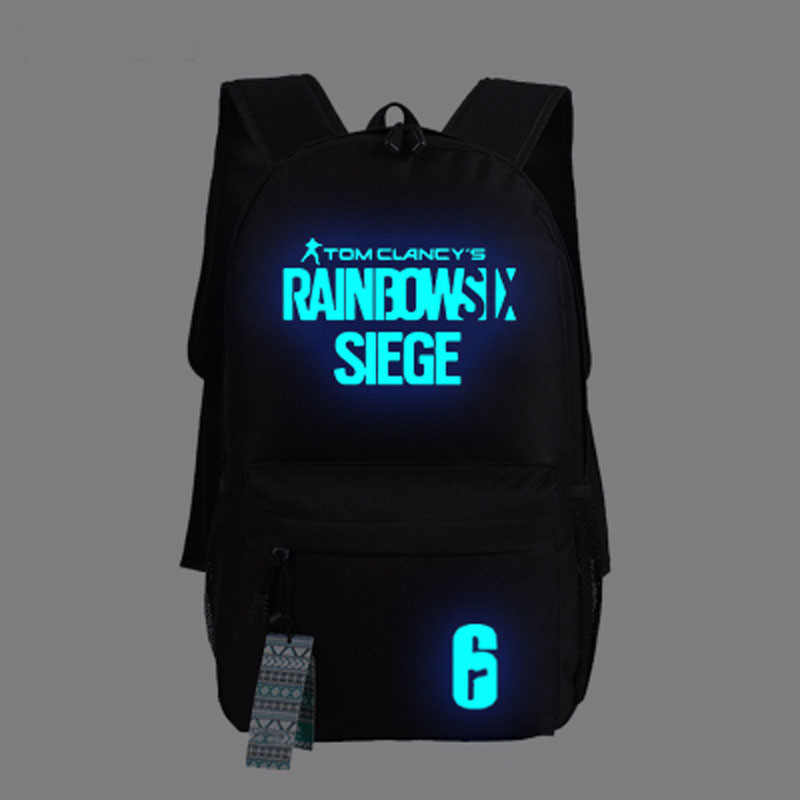 Tom Clancys Rainbow Six Siege Logo Luminous Shoulder School Bag