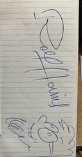 2 x Rolf Harris Signature With A Rolferoo 1983