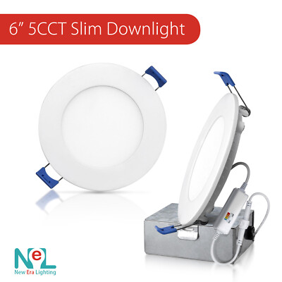 NEW ERA 12W 6 inches 5 CCT Selectable Slim Downlight 120V