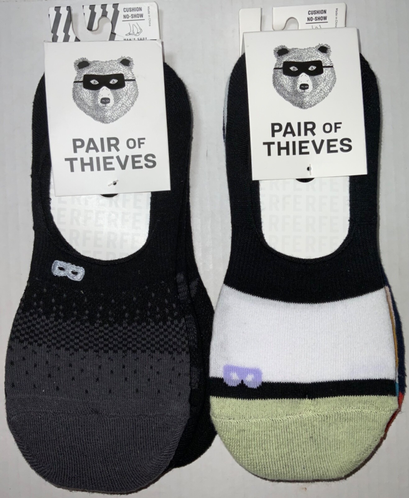 Pair of Thieves Cushion NO SHOW socks 3 pr  Colorful sport cushion No shift 6-12-image