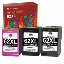 2 Black 1 Color set for HP 62XL 62-XL Ink for HP OfficeJet 5740 5745 8040 3 PACK