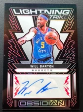 2021 PANINI OBSIDIAN BASKETBALL WILL BARTON AUTO LIGHTNING STRIKE RED /5 NUGGETS