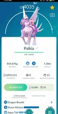 Pokemon Palkia (Origin) LV40 3moves GO - TRA'DE 20k Or 1 Mill Dust - Description