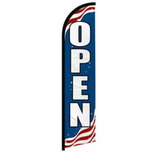 Open Windless Advertising Swooper Flag Open Welcome Sign Patriotic 100D FABRIC