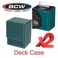 X2 High Quality BCW Deck TEAL Case LX 80 Gaming Cards Storage/Transport Holder