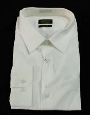 Azarman Men's L/S Tailored Slim Fit Cotton Dress Shirt AC2 Ivory Size XL   